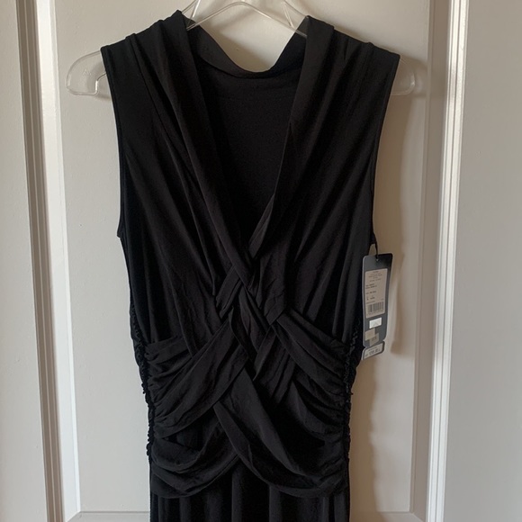 ESCADA Crossover- Waist Sleeveless Thigh-Slit V-Neck Black Gown - Size INT 38 - Picture 4 of 17